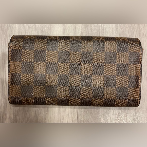 Louis Vuitton Long Wallet Portefeuille Sarah Damier Brown Authentic - Picture 2 of 12